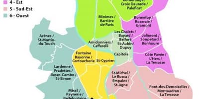 टूलूस का नक्शा arrondissement